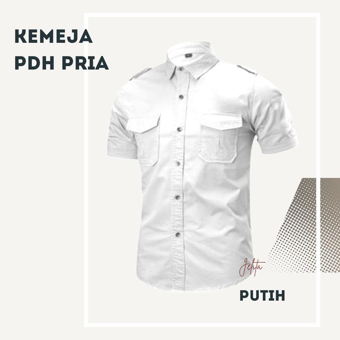 Kemeja Baju PDH Putih Pria Lengan Pendek Jumbo XXXL XXXXL Seragam PDH