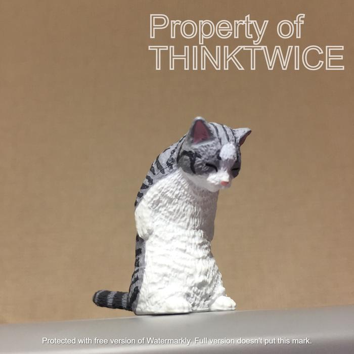 gachapon ojigisan cat - figure kucing lucu