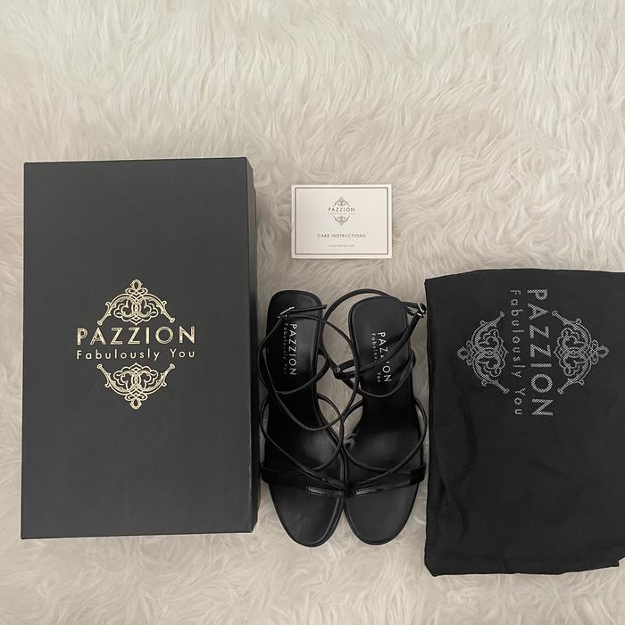 𝙉𝙀𝙒 Pazzion SG Black Heels Tali Ikat Shoes Sepatu Hak Party Hitam Elegan Heels Wanita