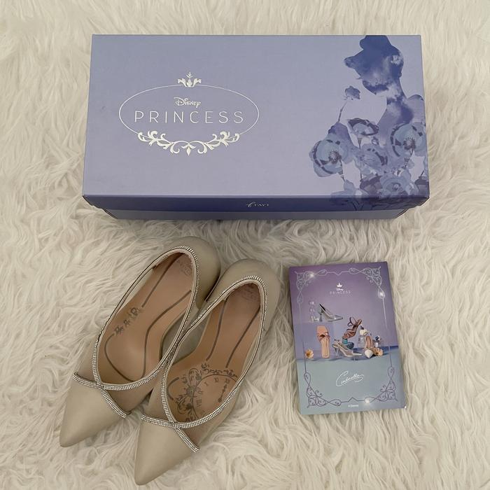 Fayt Disney Princess Cinderella Hopr Ivory Glitter Heels Mewah Premium