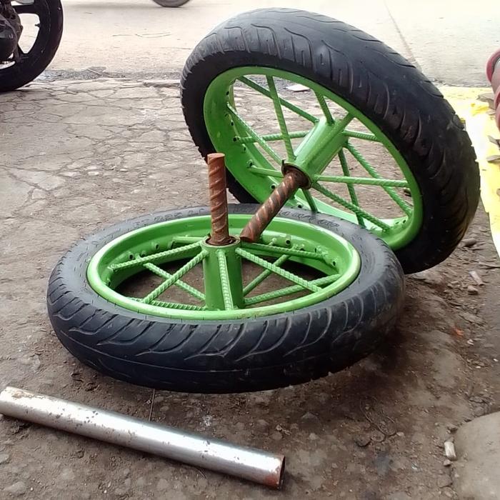 roda gerobak dorong ring 14 Pelk ruji besi