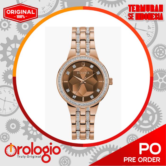 Jam Tangan Bulova Ladies Phantom Crystal Stainless Steel Watch  98L266