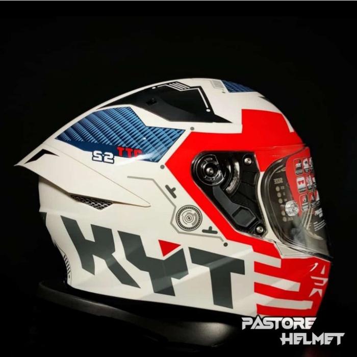 Helm KYT TT Course Fuselage Red Matt / TTC Fuselage / Motif Terbaru