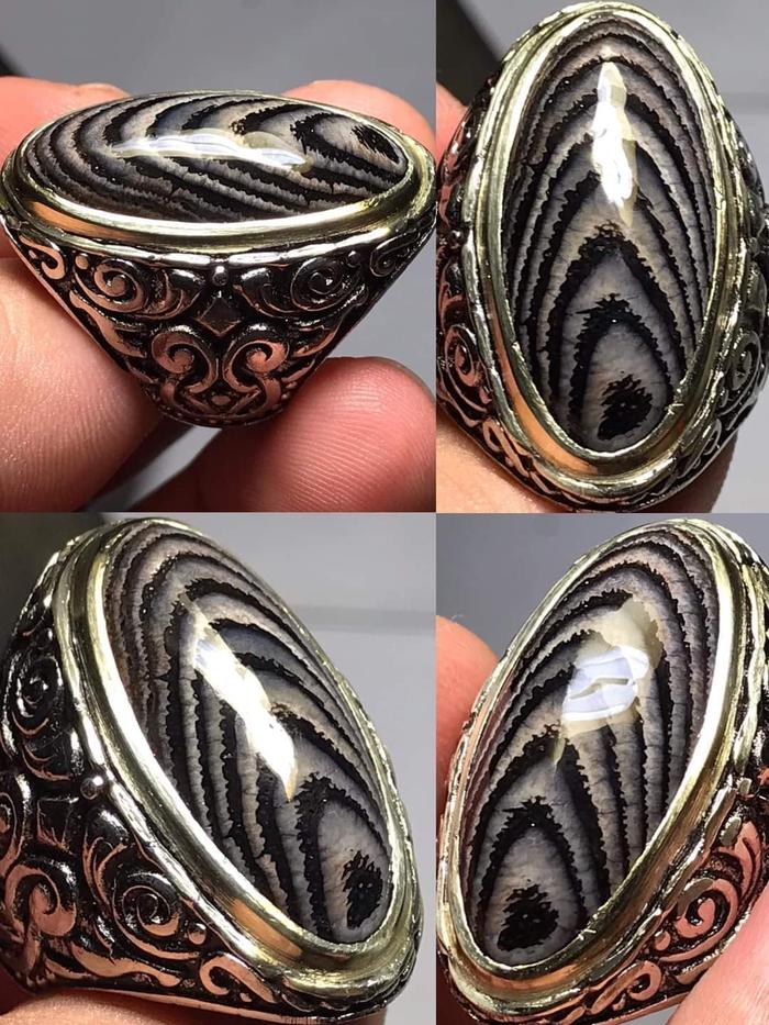 Cincin Batu Akik Natural Motif Gambar Jhipen Madura Lawas Unik Antik 1