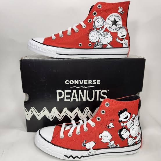 converse peanuts snoppy red