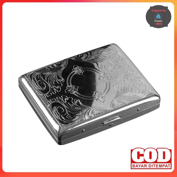 Kotak Wadah Tempat Bungkus Roko Elegan Metal And Leather Case 20 Slot