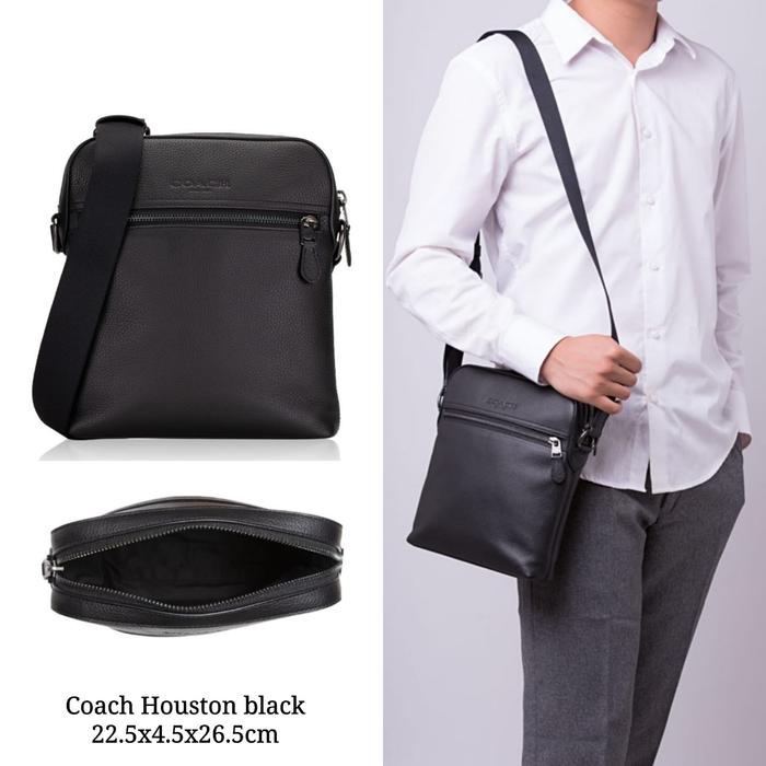 Tas Selempang Pria Branded Coach Houston Flight Black 100% Original