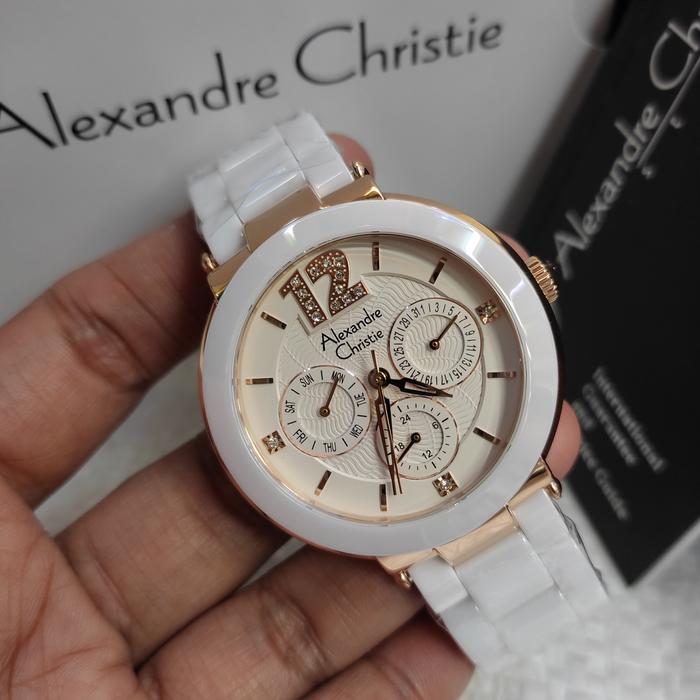 Jam Wanita ORIGINAL Alexandre Christie Ac 2359 BF Ceramik Stainless