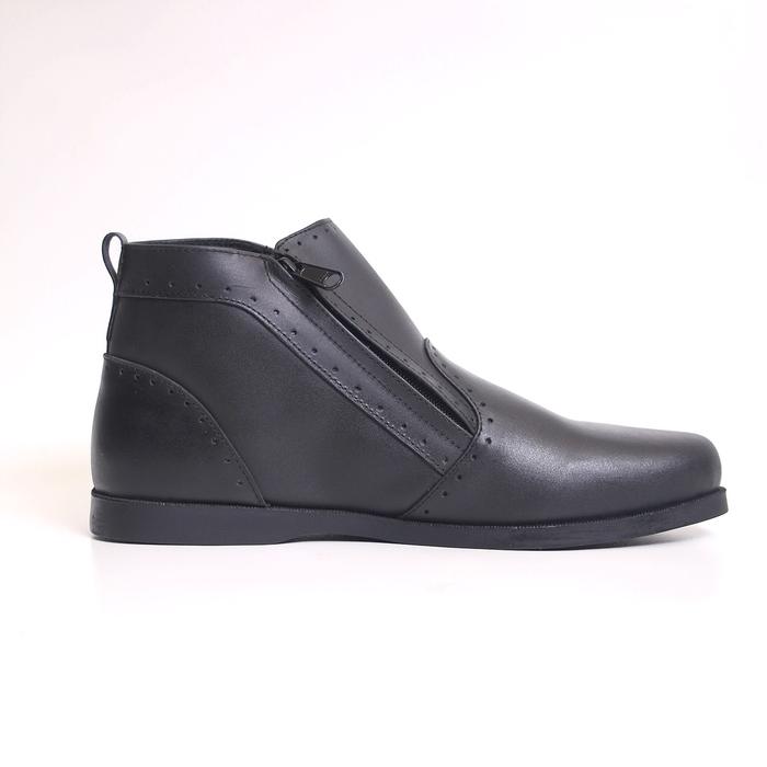 Sepatu Boots Kulit Zipper Pria Original Bradleys Levin Black Series