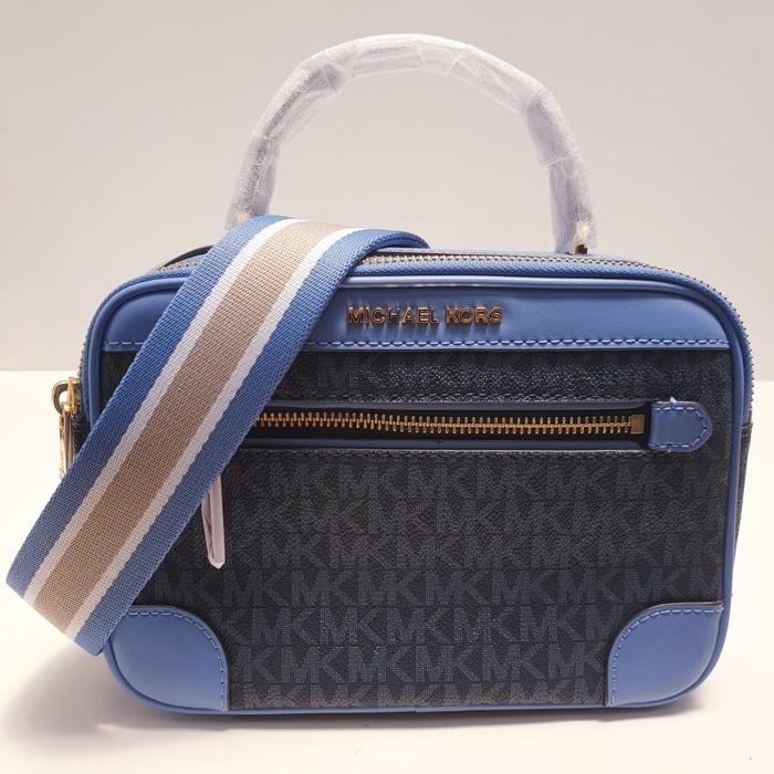 MK Camera Bag TH Monogram French Blue Michael Kors ORIGINAL