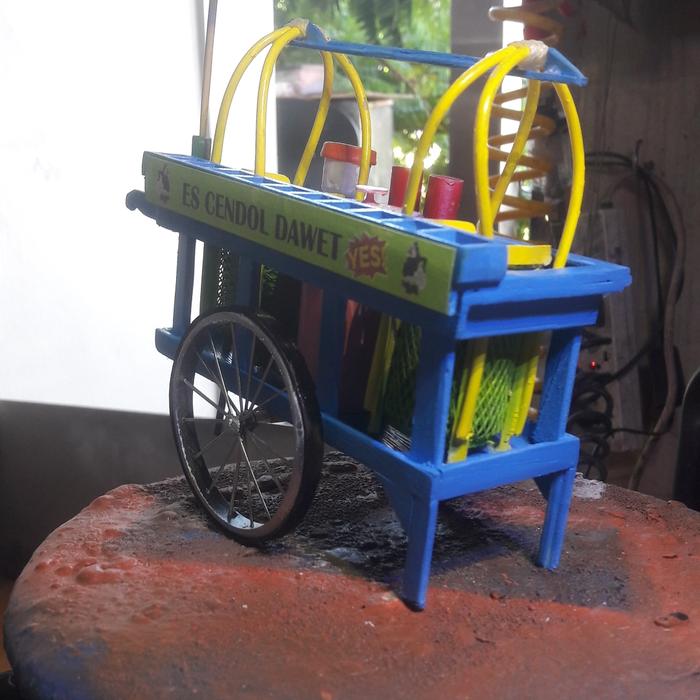 Miniatur Gerobak Cendol Dawet Skala 1:12