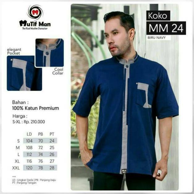 Cuci Gudang Sale 50% Baju Koko Lengan Pendek By MUTIF MAN 24 MAN 25