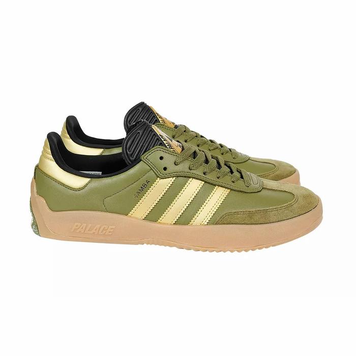 Palace x Adidas Puig Samba "Olive Gold" HQ6100
