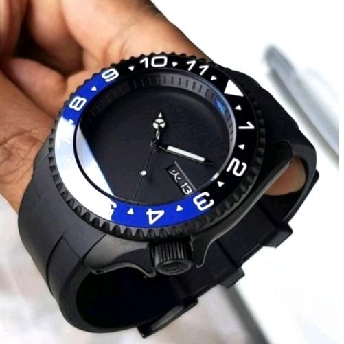 jam black knight mod nh36 polos hitam mod seiko skx seiko srpd skx