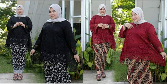 Setelan Kebaya Brukat Rinjani Jumbo,Setelan Kebaya Jumbo