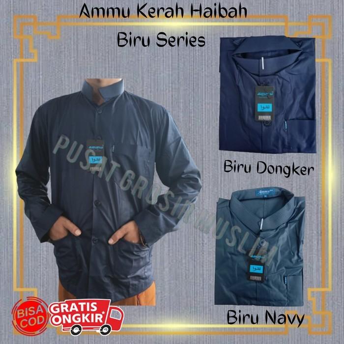 Baju Koko Ammu Dewasa Biru Benhur series Termurah!!! Muslim Panjang Tangan Kurta