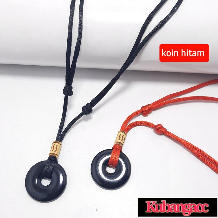 Kalung Tali Liontin Giok Hitam Kalung Tali Koin Hitam Kalung Pria