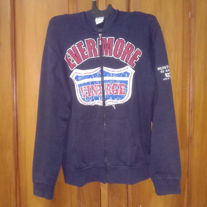 Zipper Hoodie WOW Biru Dongker