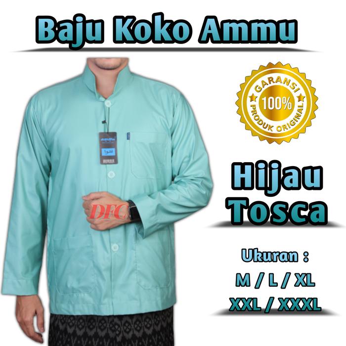 Baju Koko Ammu Hijau Tosca Baju Koko Ammu Collection Baju Koko Muslim
