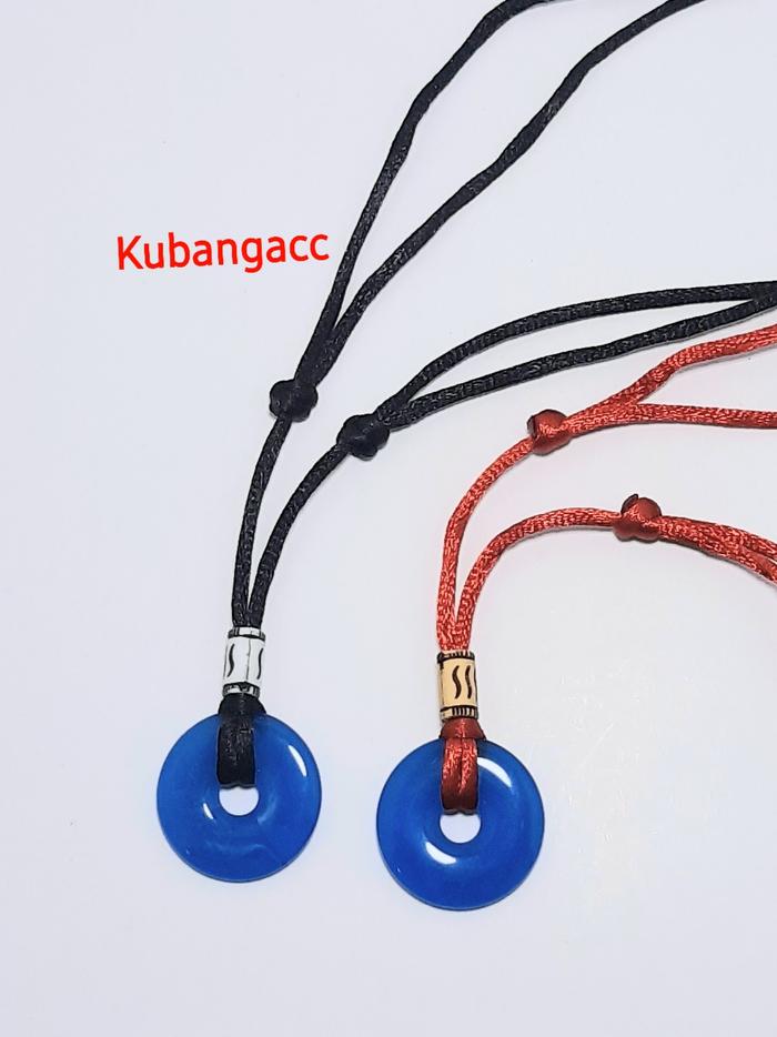 Kalung Tali Koin Kalung Tali Liontin Koin Biru Kalung Pria Wanita