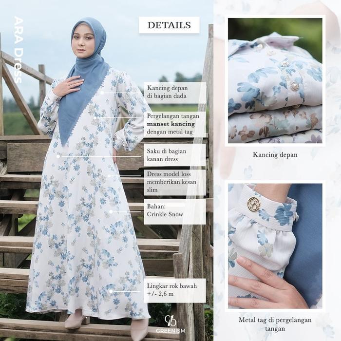 ARA Dress Gamis Putih Greenism