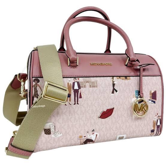 Michael Kors MK Girls Duffle satchel Medium sign blush multi