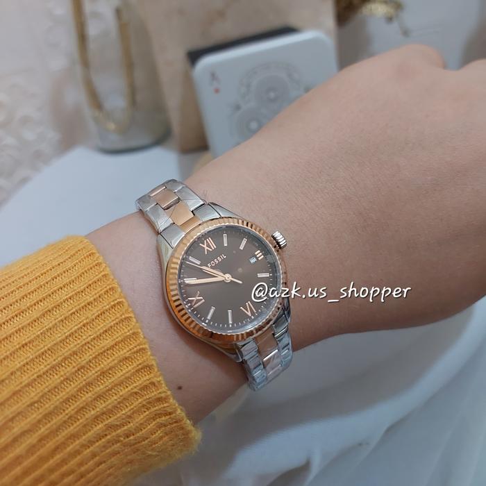 Fossil Rye Three Hand Stainless Watch Two Tone  (NWT)