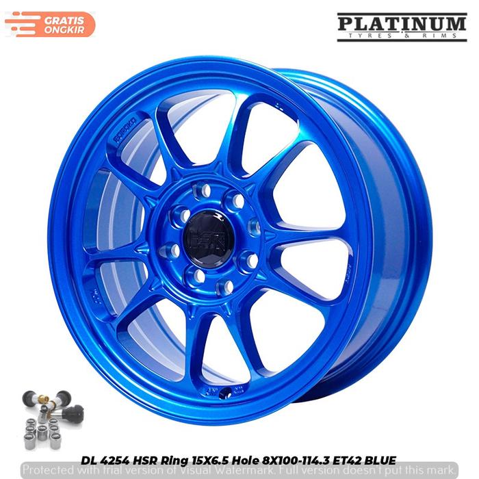 VELG HSR BIRU RING15 LOBANG 4 UNTUK AGYA,AGYA,BRIO,JAZZ,YARIS HSR DL