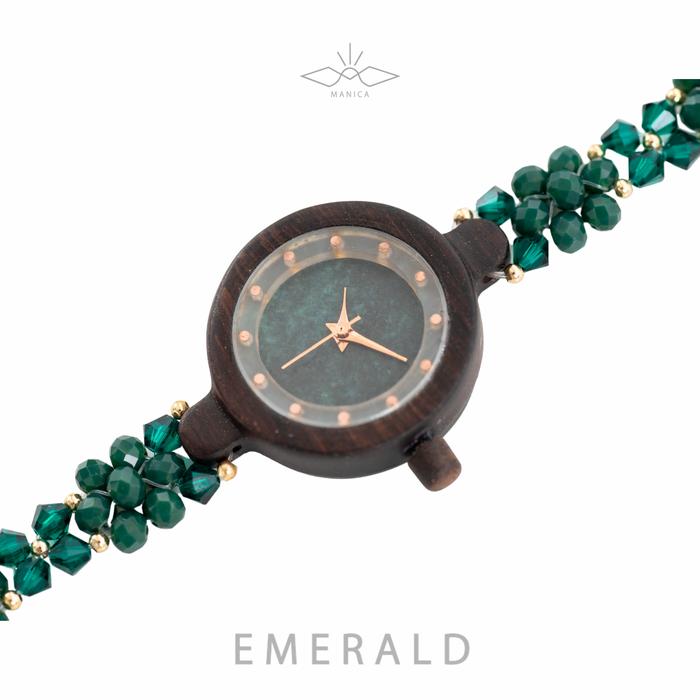 Littletwo x Eboni Watch Jam Tangan Kayu Manica - Emerald