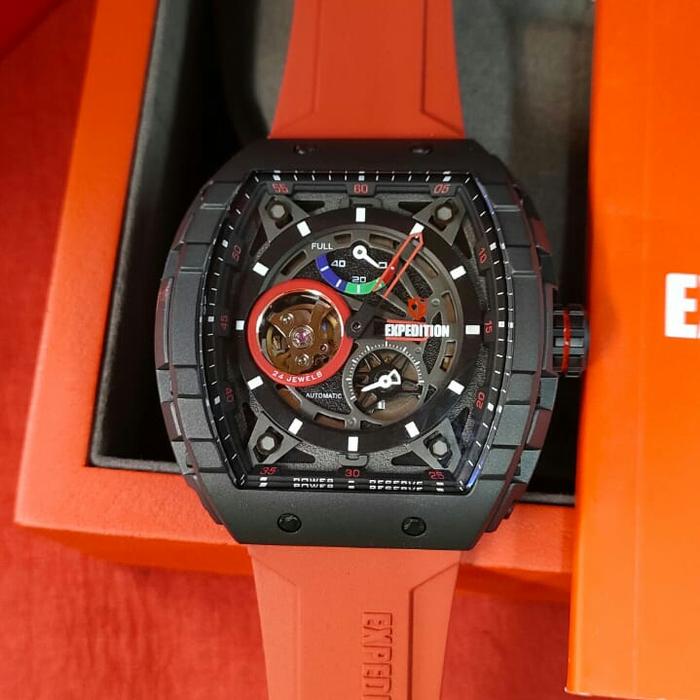 Jam Pria ORIGINAL AUTOMATIC Expedition E 6782 M All Stainless Rubbe