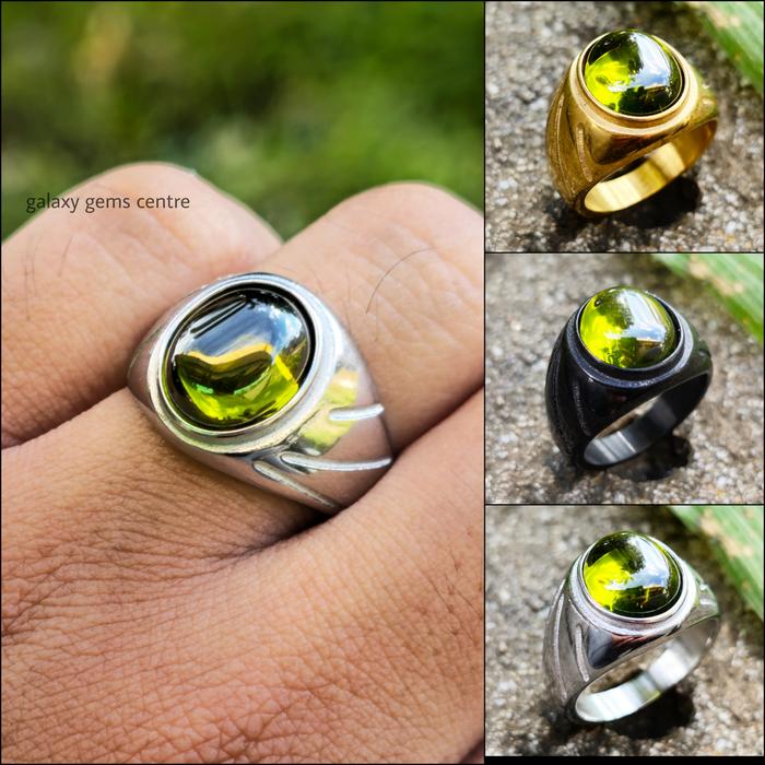 Cincin Pria Green Peridote Zirconia