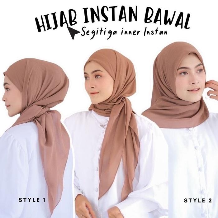 Hijab Segitiga Inner Instan Bawal Ceruty Babydoll Jilbab Segiempat