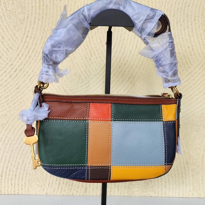 tasFOSSIL jolie baguette patchwork crossbody bag