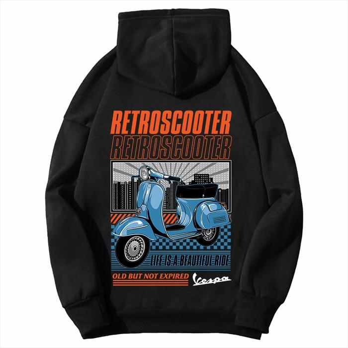 HOODIE FLEECE SUNMORI PRIA WANITA MOTOR VESPA CLASSIC BLUE