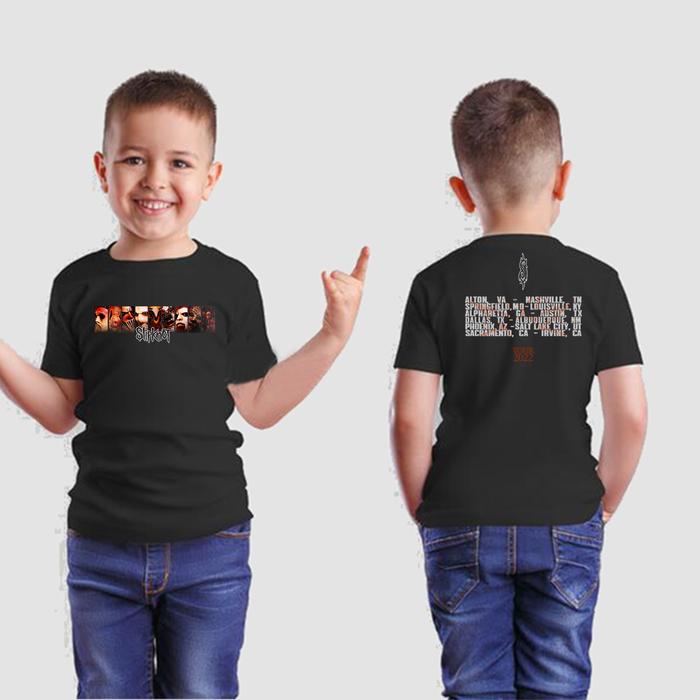 Kaos T shirt anak anak Musik band Slipknot tour 2022 usia 2-13tahun