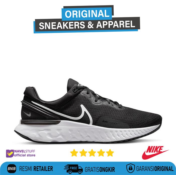 NIKE React Miler 3 Running Black / White Original (Women & Men) BNIB