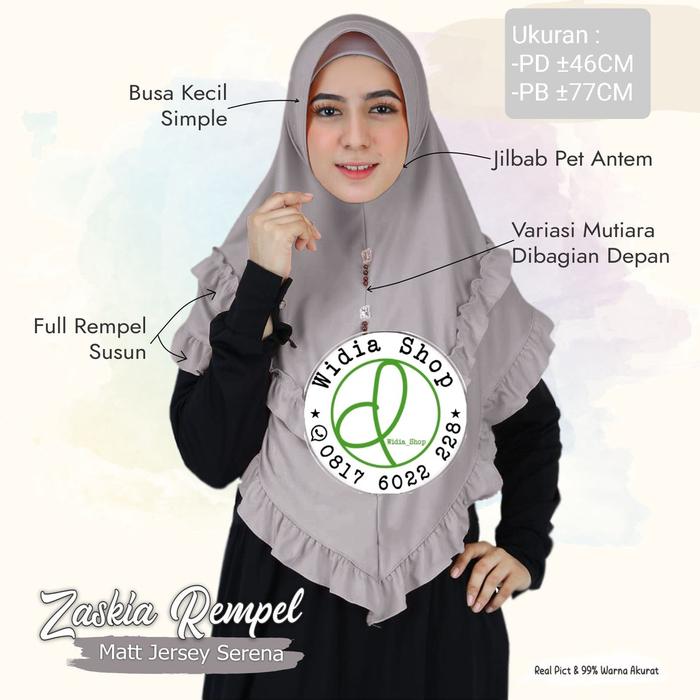 Jilbab Pet Instan Variasi Mutiara Rempel /Jilbab Instan Model Bergo (
