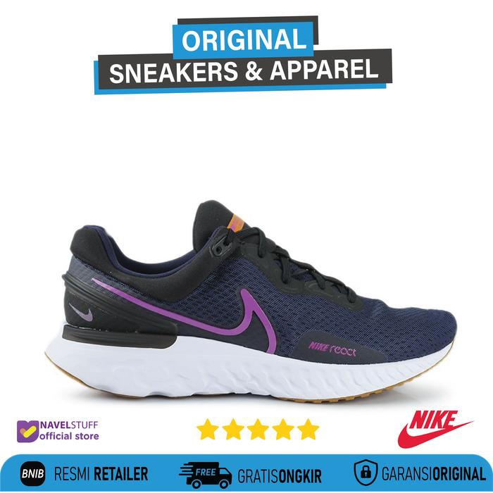 NIKE React Miler 3 Blackened Blue/Vivid Purple/Black/White Original