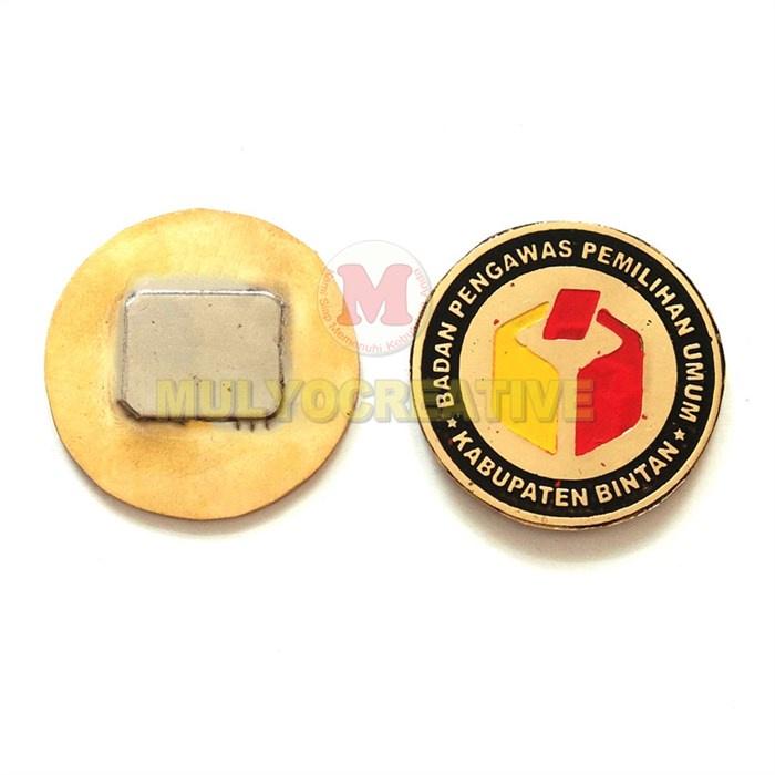 Pin Bawaslu Bros Logo Badan Pengawas Pemilu Model Bulat