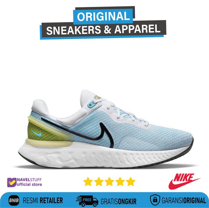 NIKE React Miler 3 White /Black /Chlorine Blue /Vivid Sulfur Original