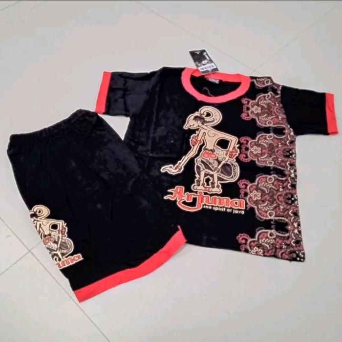 Stelan baju anak motif wayang