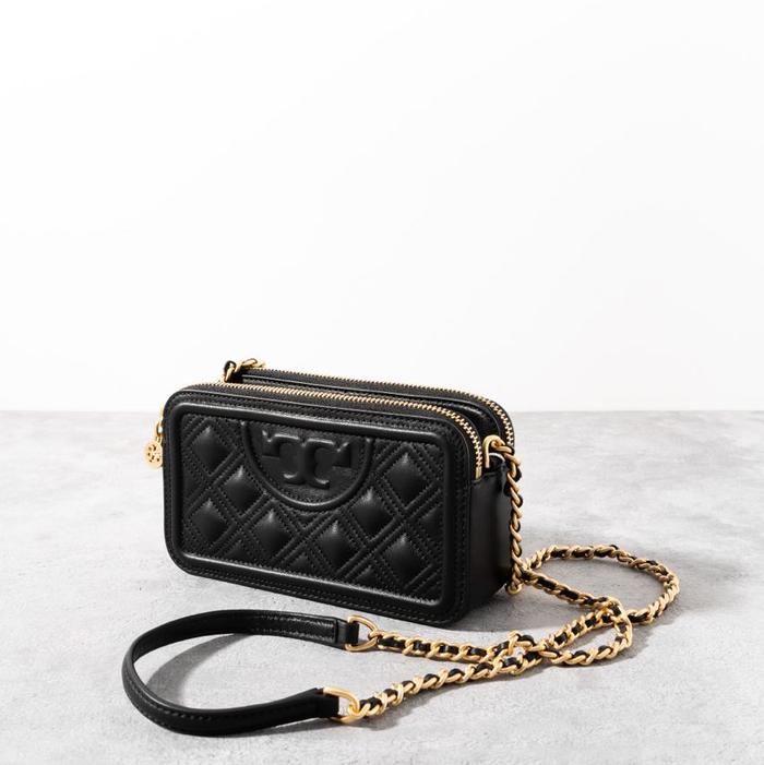 TORY BURCH Fleming double zip mini bag in Black