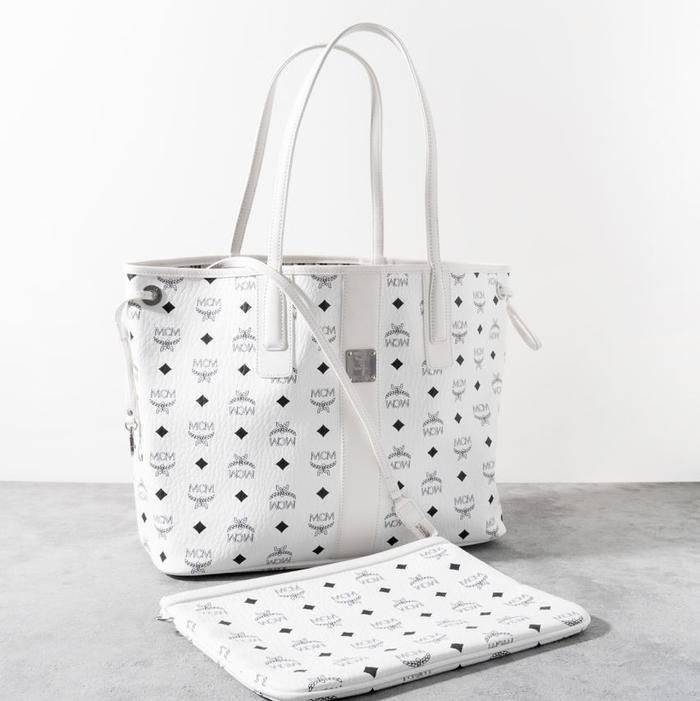 MCM Reversible visetos shopper medium tote bag White