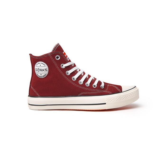 Sepatu Dorks Back To Scholl Maroon High Original Sneakers Pria Wanita