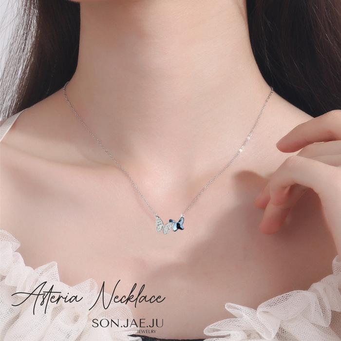 Kalung Wanita Asteria Blue Butterfly Necklace - 925 sterling silver