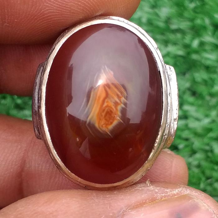 Batu Akik Lawas Yaman Sawo Kecik Asli Solid Kristal Motif Unik Dim-22