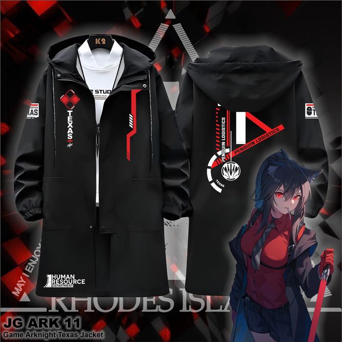 Jaket Anime Game Arknight Texas Jubah Semi Cosplay Custom (JG ARK 11)