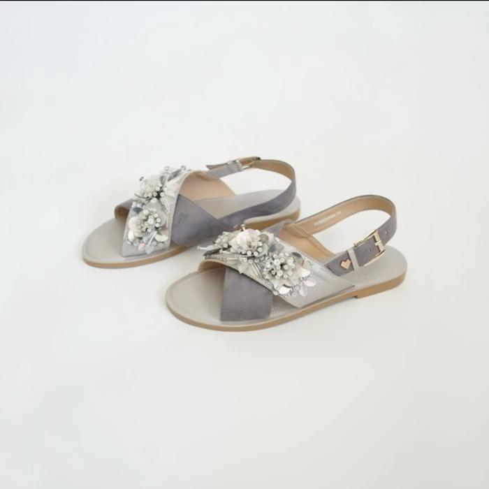 Sepatu sandal wanita PVRA-cavva duo silver size 38