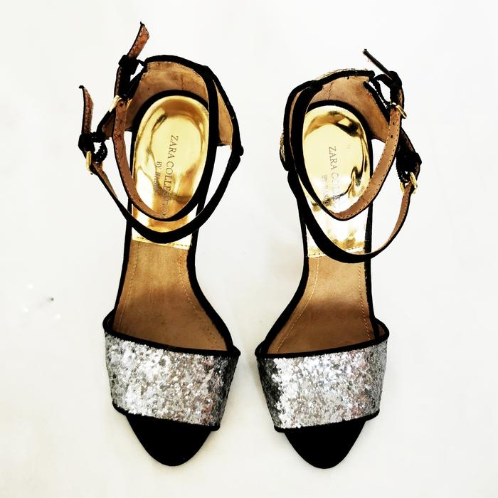 Zara 3 colors glitter heels preloved