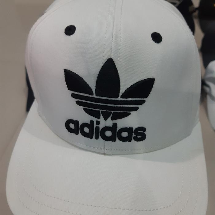 Topi adidas bunga putih